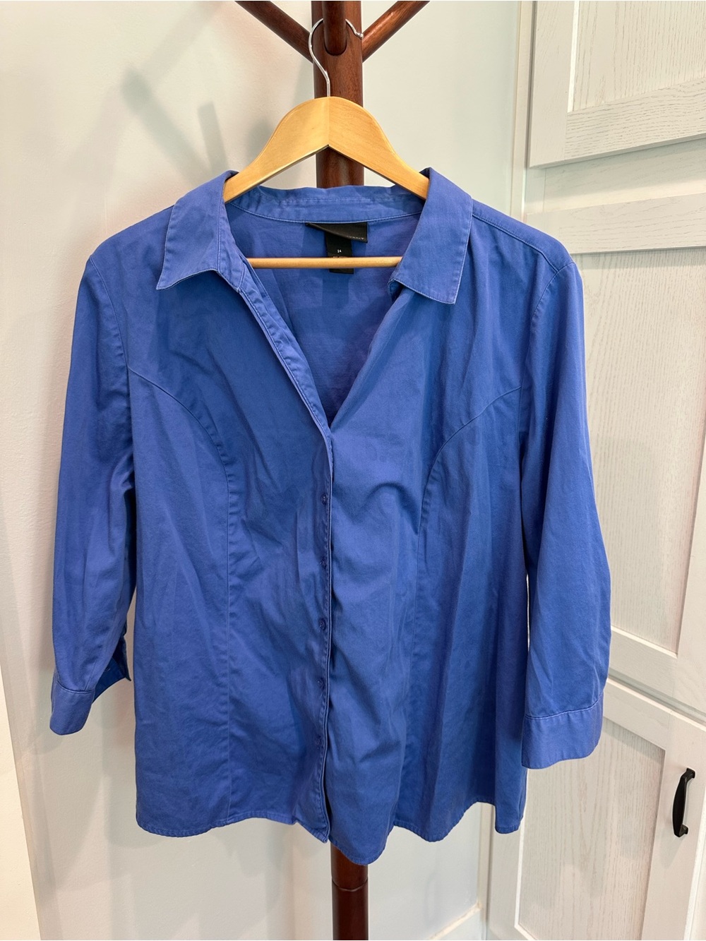 Lane Bryant Vibrant Blue Button-Front Shirt
